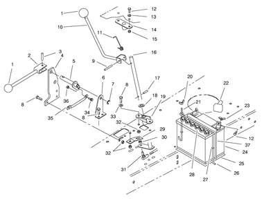 Transmission Linkage Assembly Diagram and Parts List for 70082 8900001 - 8999999 Toro Lawn Tractor
