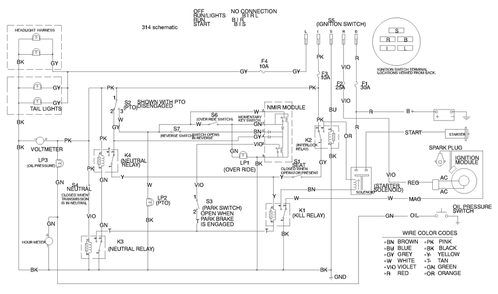 Electrical Schematic (Model 73449 Only) Diagram and Parts List for 73449 9900001 - 9999999 Toro Lawn Tractor