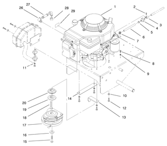 Engine Assembly Diagram and Parts List for 30159 890001 - 899999 Toro Lawn Tractor Accessories