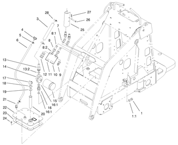 Hydraulic Tank Assembly Diagram and Parts List for 22305TE 990001 - 999999 Toro Lawn Tractor Accessories