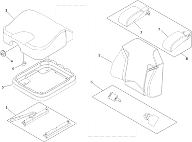 Seat Assembly Diagram and Parts List for 74267 403247200-999999999 Toro Lawn Mower