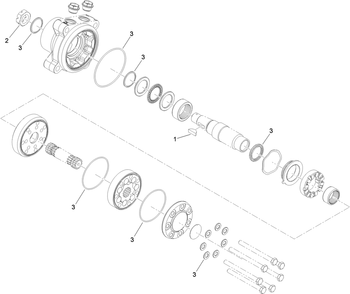 Hydraulic Motor Assembly 1 Diagram and Parts List for 72264TE 406427909-406429999 Toro Lawn Mower