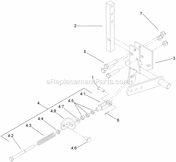 Lh Motion Control Assembly No. 109-3906 Diagram and Parts List for 74263CP 270000001-270999999 Toro Lawn Mower