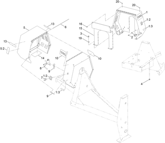 Cowl Assembly Diagram and Parts List for 68009 322000001 - 322999999 Toro Cement Mixer
