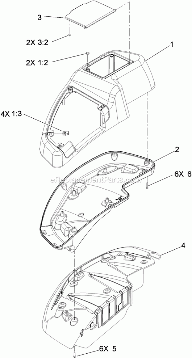 Rh Console Assembly No. 115-7400 Diagram and Parts List for 74915CP 311000001-311999999 Toro Lawn Mower