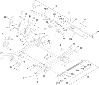 Front Frame Assembly Diagram and Parts List for 72267 410000000-999999999 Toro Lawn Mower