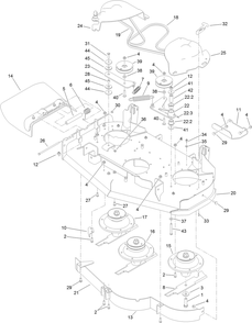 Deck Assembly Diagram and Parts List for 74536 405600000-999999999 Toro Lawn Mower