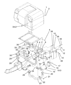 Part Location Diagram of 104-2432-03 Toro Grass Bin Frame Assembly