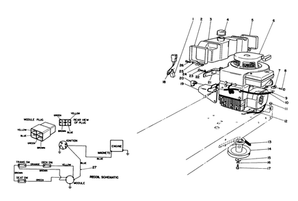 Engine Assembly (Model No. 56138) Diagram and Parts List for 56138 6000001 - 6999999 Toro Lawn Tractor
