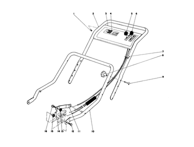 Handle Assembly Diagram and Parts List for 20730 8000001 - 8999999 Toro Lawn Mower