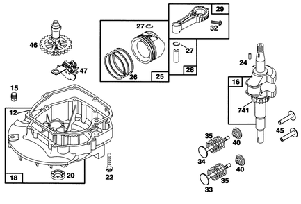 Engine Briggs & Stratton Model 124707-3185-01 Diagram and Parts List for 20437 49000001 - 49999999 Toro Lawn Mower