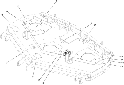 Deck Decal Assembly Diagram and Parts List for 74280TE (260000001-260999999)(2006) Toro Lawn Tractor