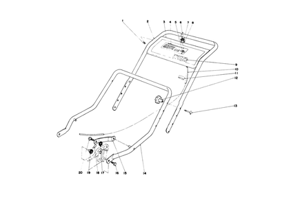 Handle Assembly Diagram and Parts List for 20456 6000001 - 6999999 Toro Lawn Mower