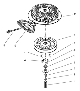 Recoil Starter No. 590749 (Optional) Diagram and Parts List for 38590 8900001 - 8999999 Toro Snow Blower