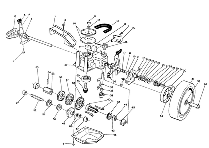 Gear Case Assembly Diagram and Parts List for 26622 0003101 - 0999999 Toro Lawn Mower
