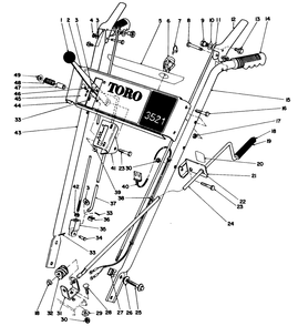 Handle Assembly Diagram and Parts List for 38035 8000001 - 8999999 Toro Snow Blower