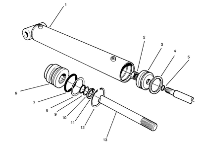 Hydraulic Lift Cylinder No. 54-0150 Diagram and Parts List for 30718 4900001 - 4999999 Toro Lawn Tractor