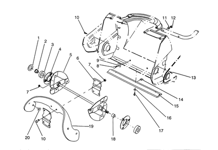 Auger Assembly Diagram and Parts List for 38171 3900001 - 3999999 Toro Snow Blower