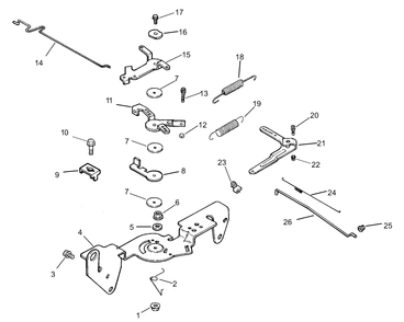 Engine Control Assembly Diagram and Parts List for 74231 (230006001-230999999)(2003) Toro Lawn Mower