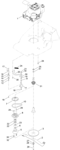 Engine And Blade Assembly Diagram and Parts List for 2657 404000000 - 406999999 Toro Lawn Mower