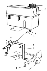 Gas Tank Assembly Diagram and Parts List for 22150 5900001 - 5999999 Toro Lawn Mower
