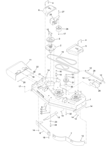 Deck Assembly Diagram and Parts List for 74518 403260000-404314199 Toro Lawn Mower