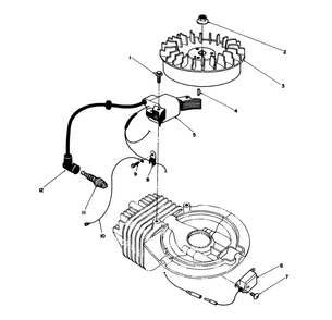 Flywheel & Magneto Assembly (Engine Model No. 47pm1-4) Diagram and Parts List for 38180 2000001 - 2999999 Toro Snow Blower