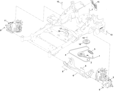 Hydraulic Drive Assembly Diagram and Parts List for 72969TE 400000000 - 412899999 Toro Lawn Tractor