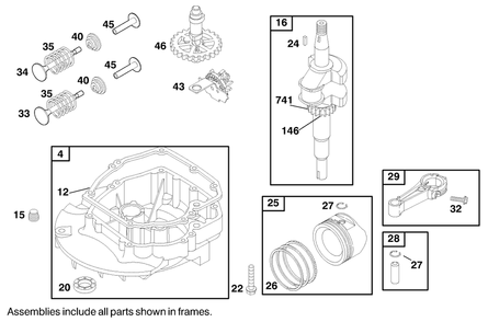 Engine Briggs & Stratton Model 12u802-1740-E1 Diagram and Parts List for 20713 9900001 - 9999999 Toro Lawn Mower