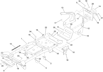 Frame Assembly Diagram and Parts List for 76511 400000000 - 415399999 Toro Lawn Tractor