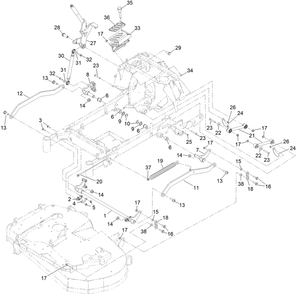 Deck Lift Assembly Diagram and Parts List for 74532 417100000 - 418049999 Toro Lawn Tractor