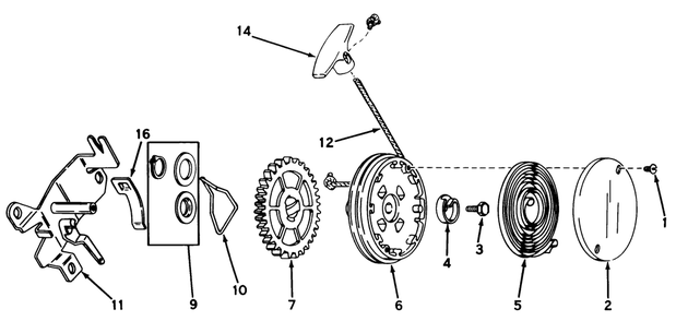 Rewind Starter No. 590519 Diagram and Parts List for 20696 6000001 - 7999999 Toro Lawn Mower