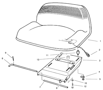 Seat Assembly Diagram and Parts List for 70089 9900001 - 9999999 Toro Lawn Tractor