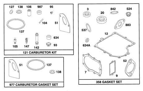 Engine Briggs & Stratton Model 28b707-0126-01 Diagram and Parts List for 70080 5900001 - 5999999 Toro Lawn Tractor