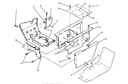 Hoodstand Assembly Diagram and Parts List for 73501 59000412 - 59002868 Toro Lawn Tractor