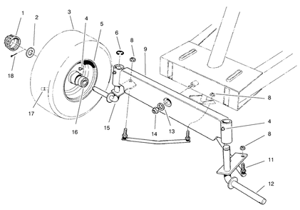 Front Axle Assembly Diagram and Parts List for 70060 79000001 - 79999999 Toro Lawn Tractor