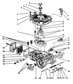 Transmission Eaton Model 751-045 Diagram and Parts List for 72081 3900001 - 3999999 Toro Lawn Tractor