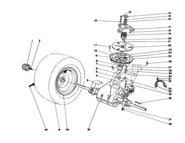 Transaxle & Clutch Assembly Diagram and Parts List for 57365 7000001 - 7999999 Toro Lawn Tractor