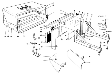 44" & 52" Bagging Kit Model No. 30128 Diagram and Parts List for 30128 390001 - 390500 Toro Lawn Tractor Accessories