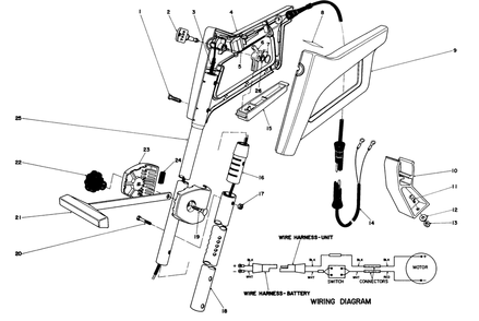 Handle Assembly Diagram and Parts List for 30950 0000001 - 0999999 Toro Trimmer