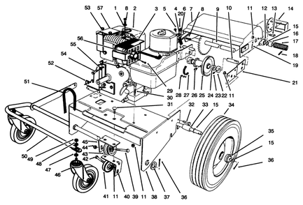 Engine & Base Assembly Diagram and Parts List for 62924 6900001 - 6999999 Toro Leaf Blower / Vacuum
