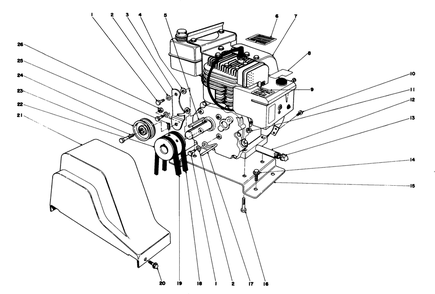 Engine Assembly (Model No. 38040) Diagram and Parts List for 38040 8000001 - 8999999 Toro Snow Blower