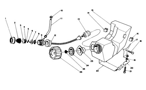 Fuel Tank Assembly Diagram and Parts List for 51644 5000001 - 5999999 Toro Trimmer