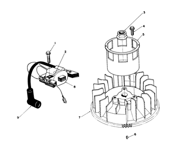 Magneto & Flywheel Assembly (Model No. Vmk9) Diagram and Parts List for 20920B 0000001 - 0999999 Toro Lawn Mower