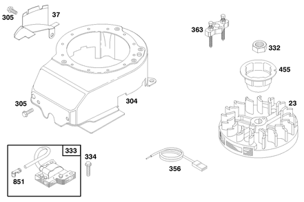 Engine Briggs & Stratton Model 12f802-0667-01 Diagram and Parts List for 20808 7900001 - 7999999 Toro Lawn Mower