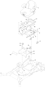 Seat Mounting Assembly Diagram and Parts List for 74090 410000000 - 412999999 Toro Lawn Tractor