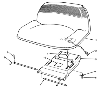 Seat Assembly Diagram and Parts List for 70141 49000001 - 49999999 Toro Lawn Tractor