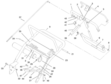 Handle Asm Diagram and Parts List for 30194 890001 - 899999 Toro Lawn Mower