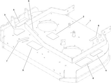 Deck Assembly 1 Diagram and Parts List for 39934 (310000001-310999999)(2010) Toro Lawn Mower