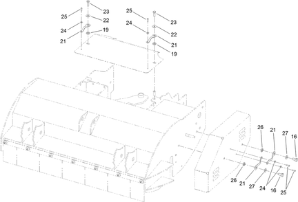 Top Guard And Side Belt Cover Assembly Diagram and Parts List for 2720 312000001 - 312999999 Toro Lawn Tractor Accessories